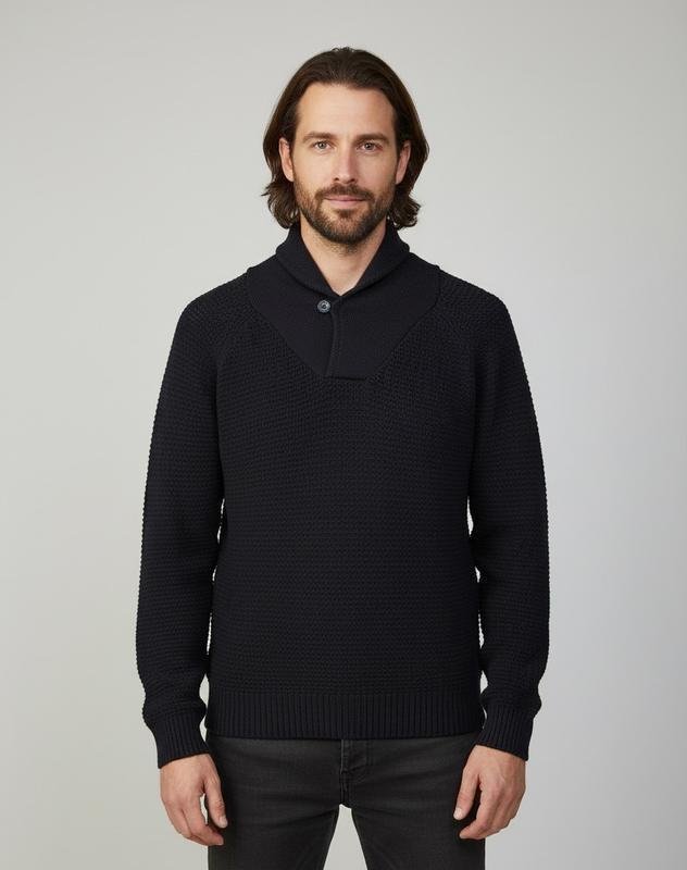 Uomo French Connection Maglione Nero Cotone L