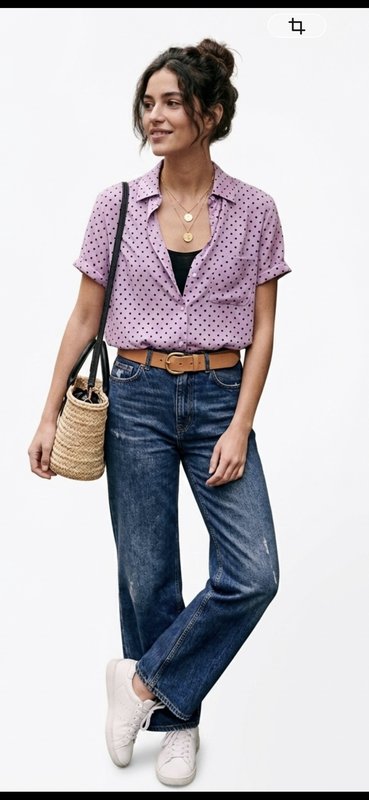 Women Cacharel Shirt Purple Silk M