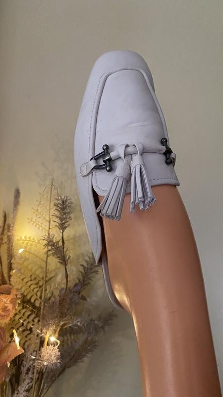 Women Clarks Mules White Leather 39.5