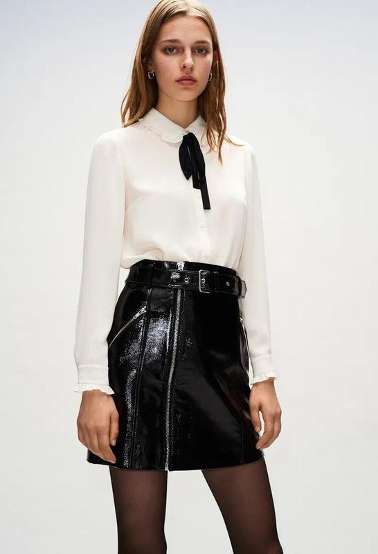 Women Claudie Pierlot Skirt Black Leather M