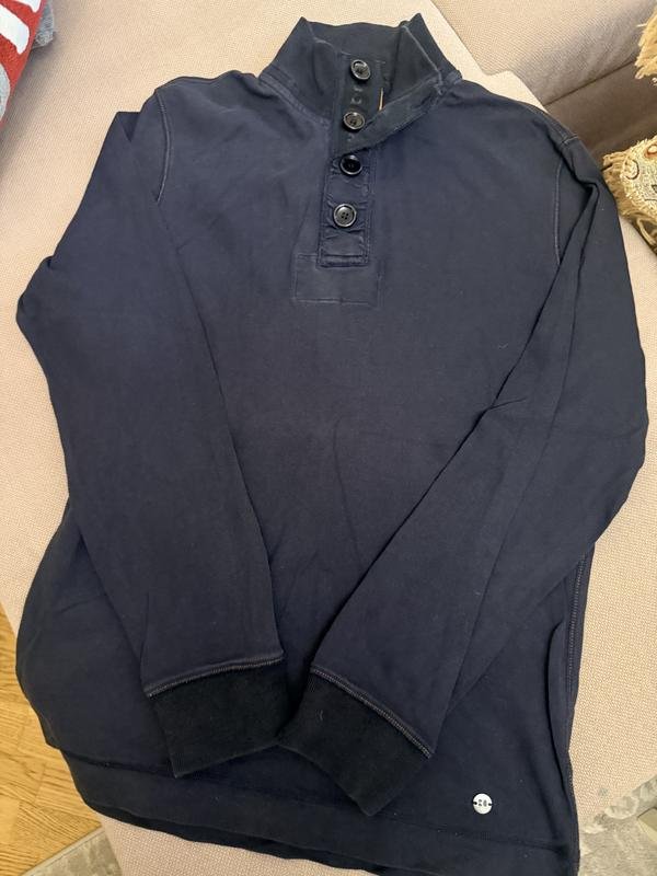 Men Boss Sweater Navy Cotton L