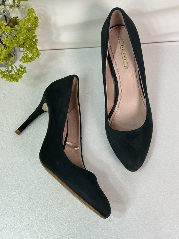 Женские ZARA Туфли Зелёный Замша 40