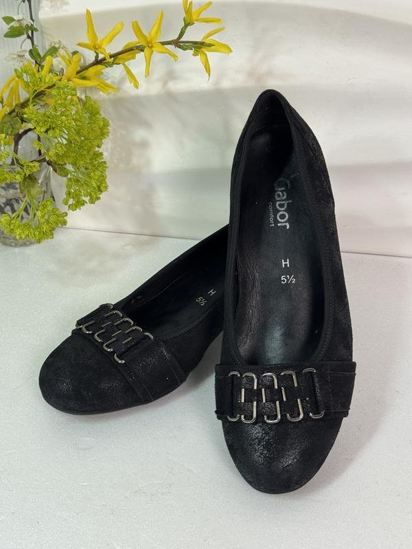 Женские Gabor Туфли Чёрный Кожа 38.5