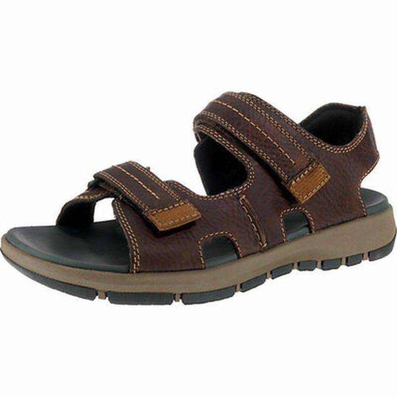 Men Clarks Sandals Brown Leather 46