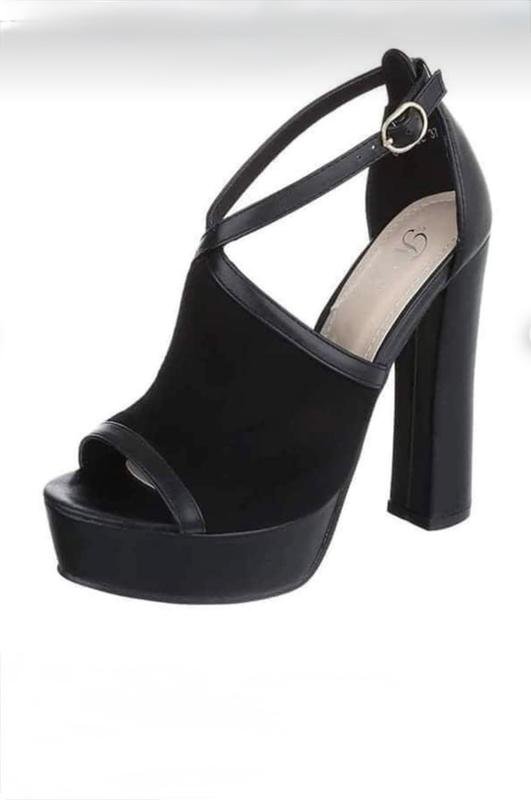 Женские RS Босоножки Чёрные Замша 38