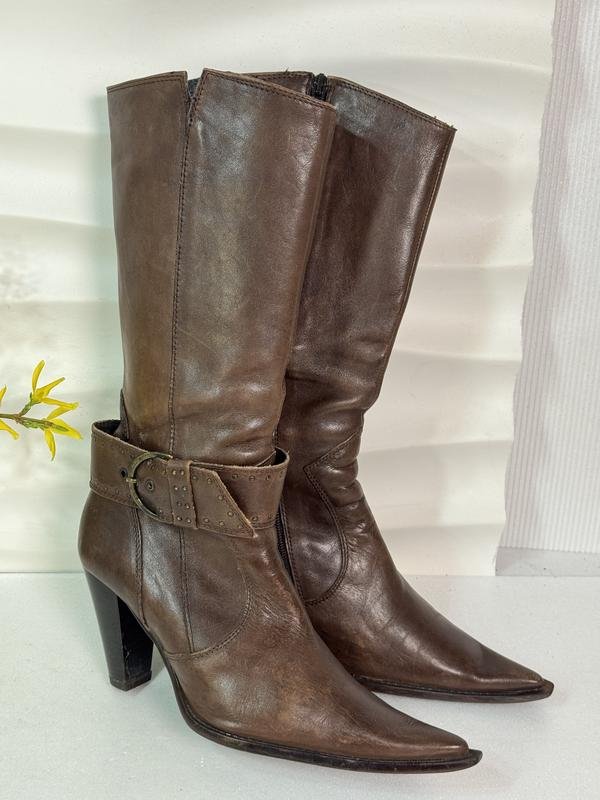 Женские Paola Ferri Сапоги Коричневый Кожа 38