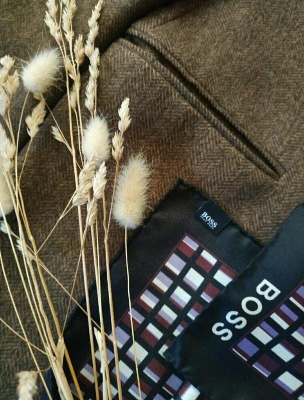 Мужской Hugo Boss Шарф Чёрный Шёлк 32*33