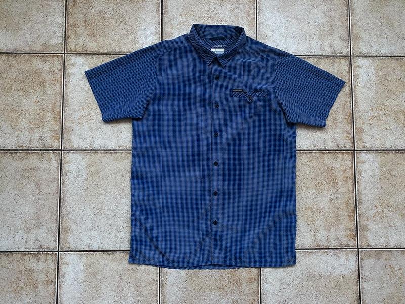 Herren Columbia Hemd Marineblau Viskose L