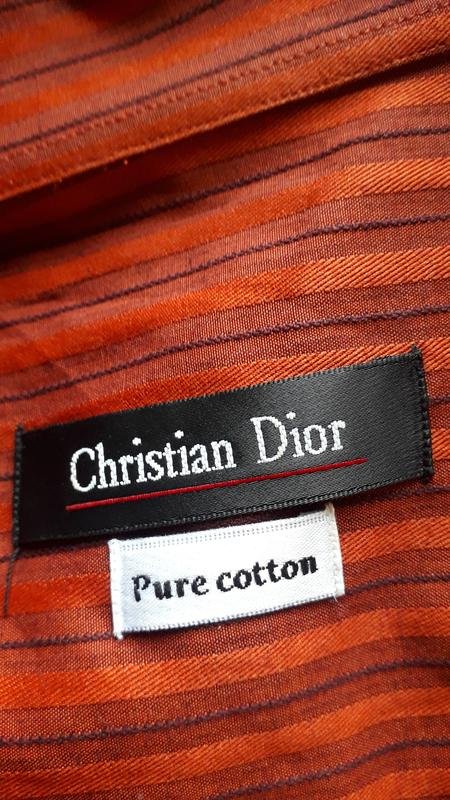Herren Christian Dior Hemd Orange Baumwolle M