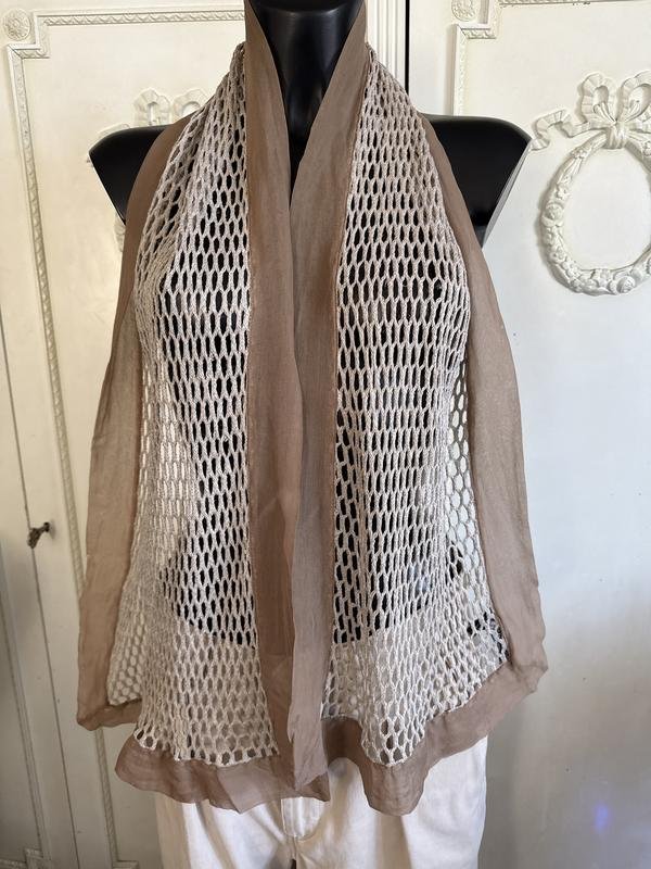 Women Giorgio Armani Scarf Beige Linen Silk