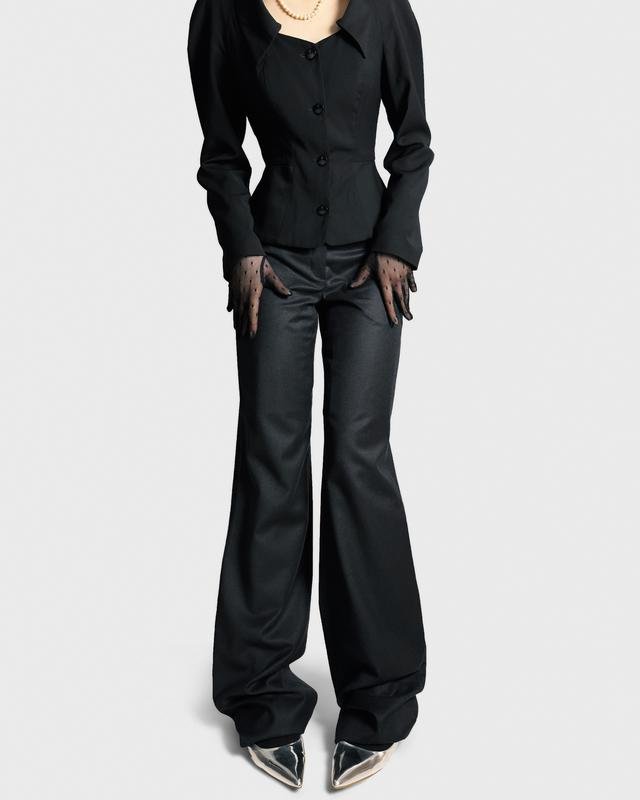Femme Bottega Veneta Pantalons Gris Laine XS