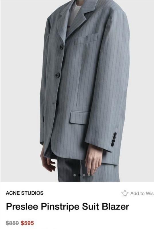 Femme Acne Studios Blazer Gris Laine 32