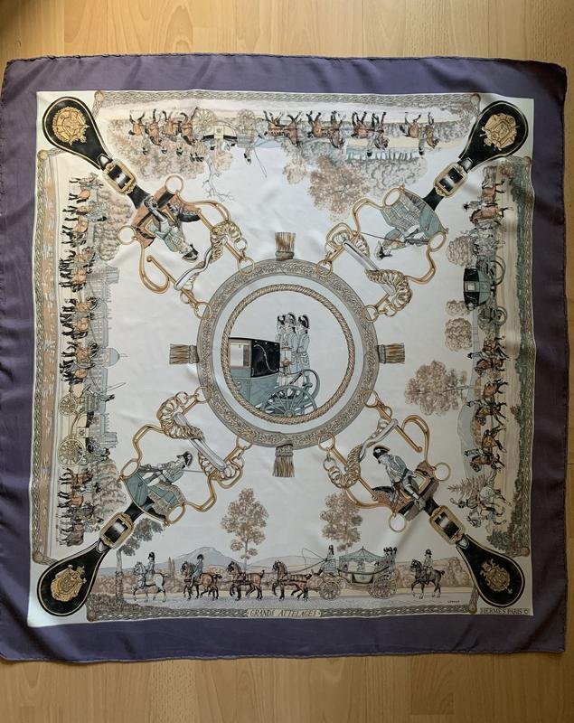 Женский Hermes Шарф Разноцветный Шелк 90x88