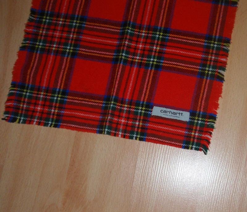 Unisexe Carhartt Écharpe Rouge Carreaux Coton
