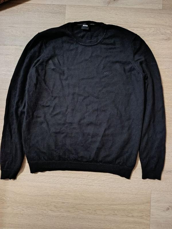 Men Boss Sweater Black Wool M