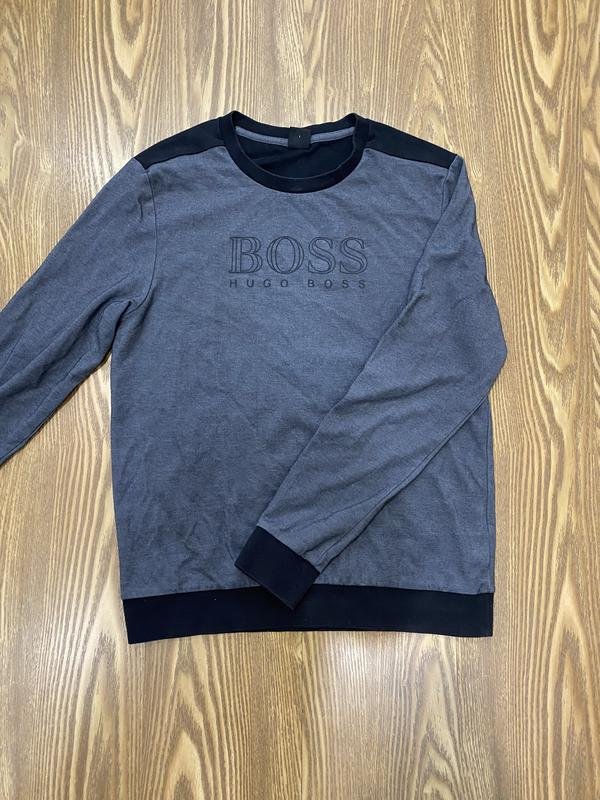 Men Hugo Boss Sweatshirt Grey Cotton M