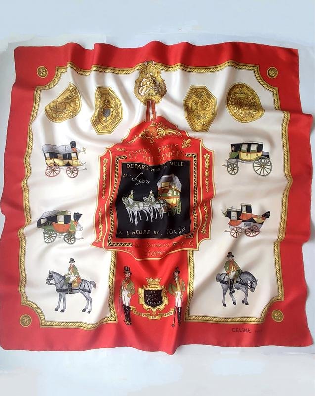 Женский Celine Шарф Красный Шелк