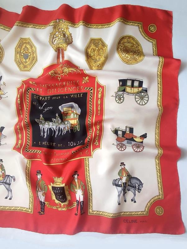 Женский Celine Шарф Красный Шелк