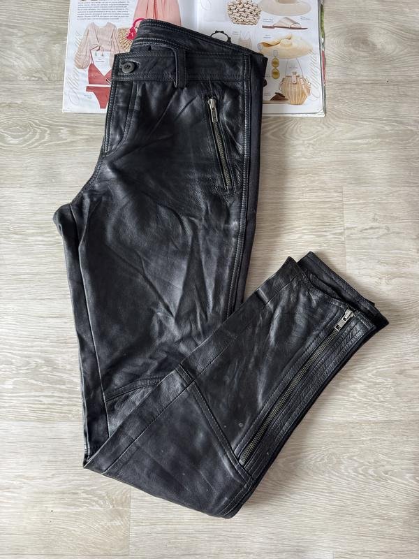 Femme Gestuz Pantalon Noir Cuir M