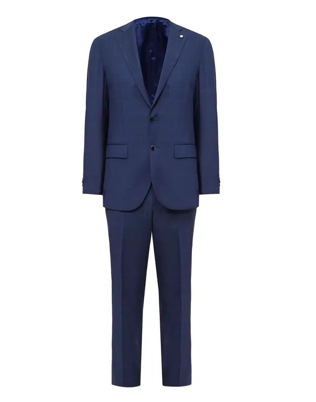 Men Cacharel Suit Navy Wool 46