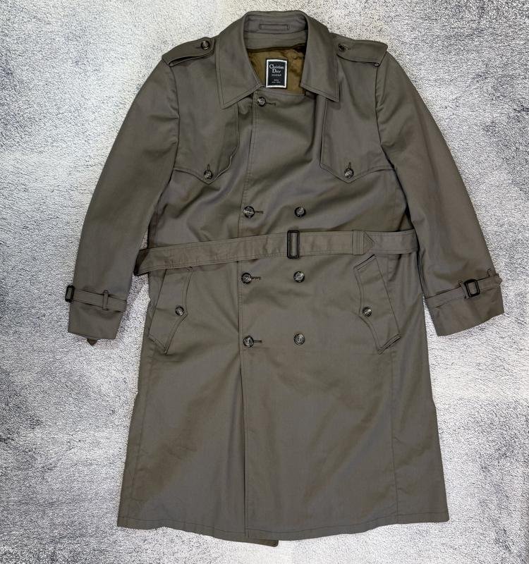 Uomo Christian Dior Trench Coat Grigio Cotone 54
