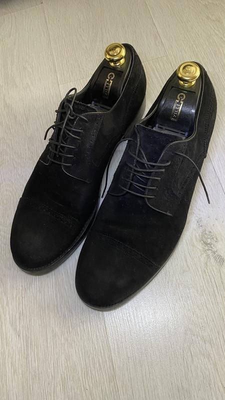 Herren Brioni Schuhe Schwarz Wildleder 45