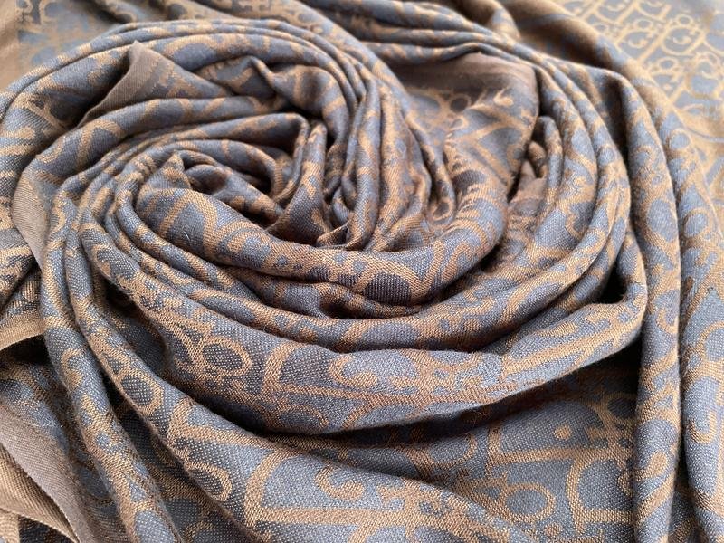 Damen Christian Dior Schal Braun Baumwolle