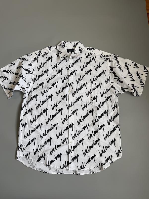 Uomo Balenciaga Camicia Bianca Seta L