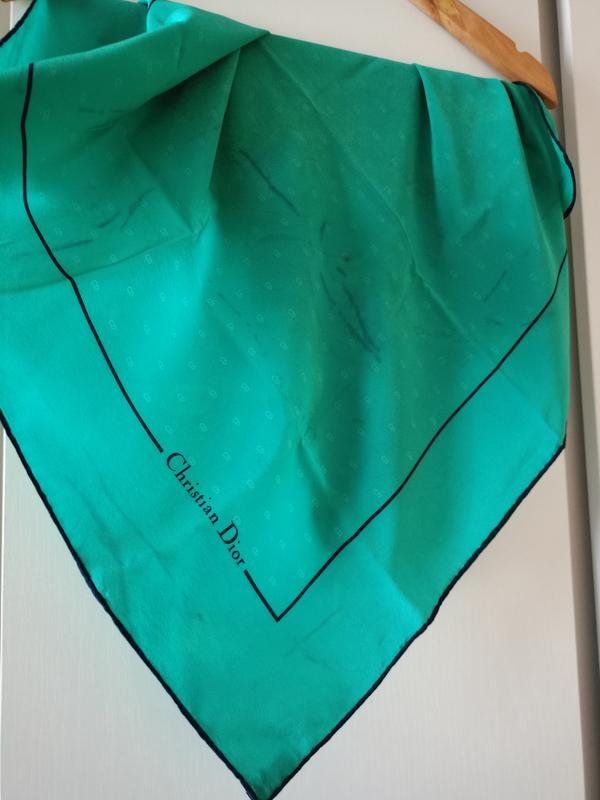 Damen Christian Dior Schal Türkis Seide