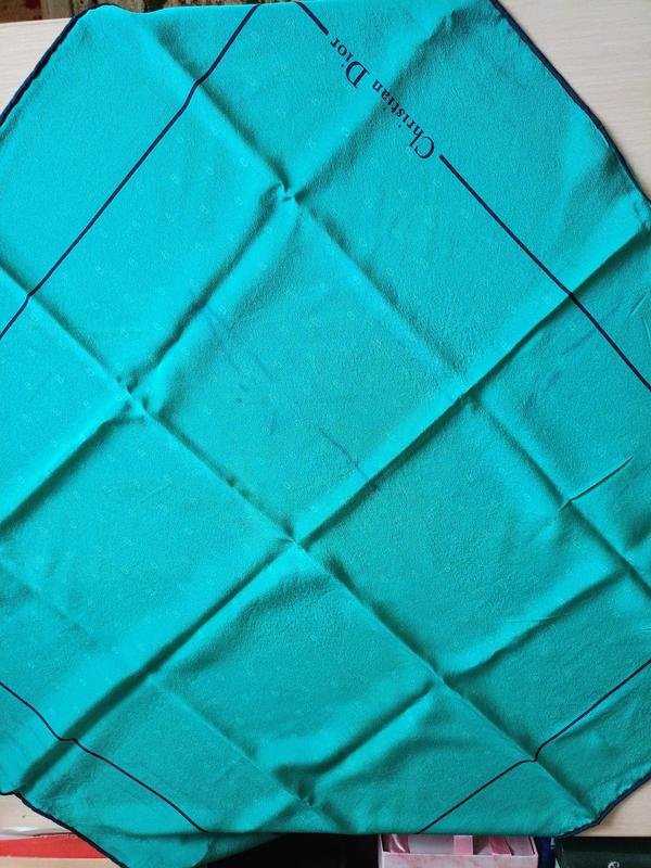 Damen Christian Dior Schal Türkis Seide