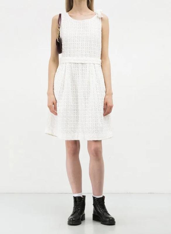 Damen Burberry Kleid Weiß Spitze S