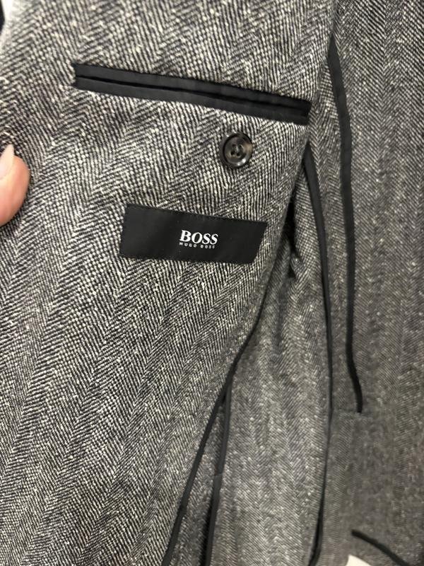 Men Hugo Boss Blazer Grey Wool 50