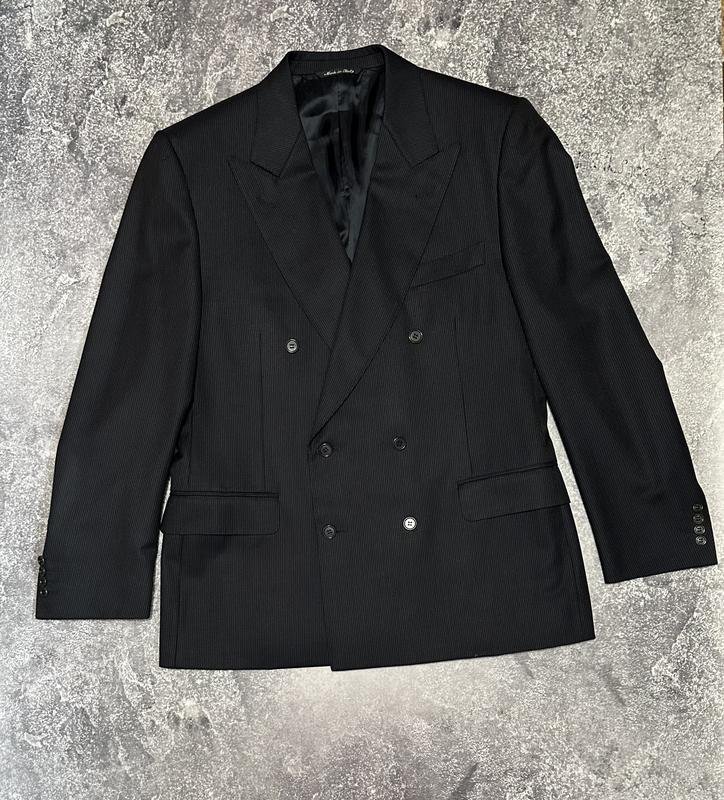 Uomo Canali Completo Nero Lana L