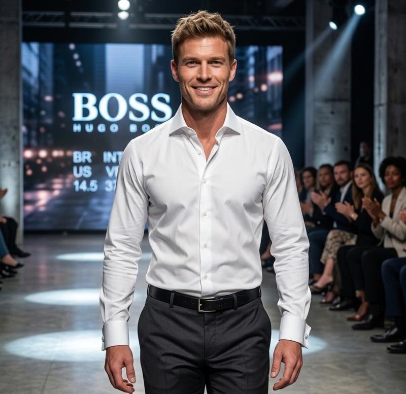 Men Hugo Boss Shirt White Cotton S