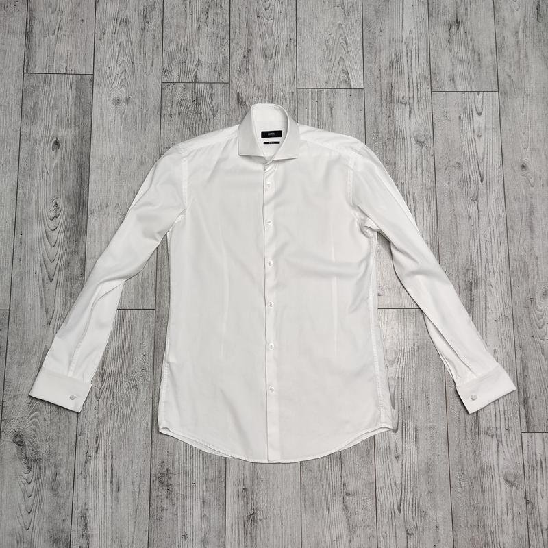 Men Hugo Boss Shirt White Cotton S