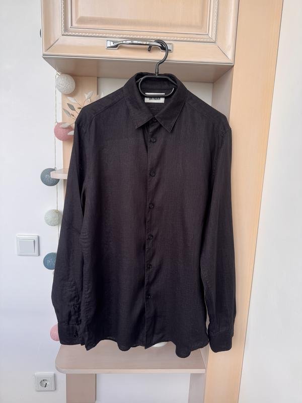 Uomo DRYKORN Camicia Nera Lino M