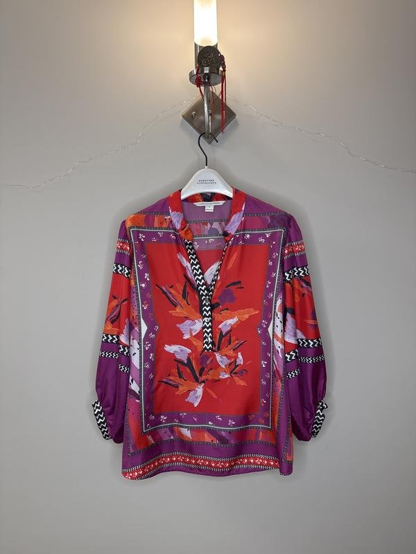 Damen Diane Von Furstenberg Bluse Lila Seide M