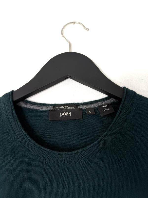 Men Hugo Boss Sweater Green Wool L