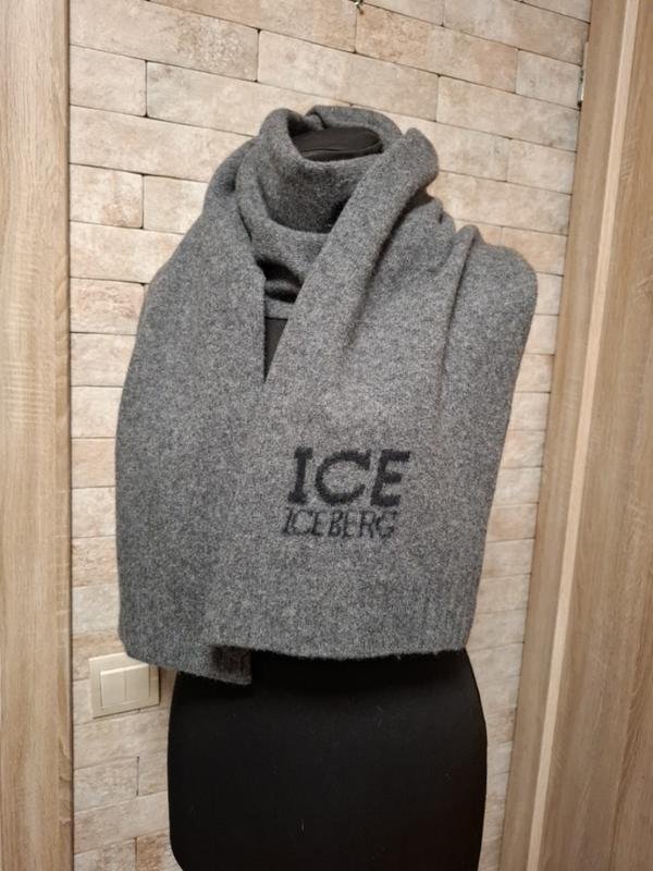 Unisexe Iceberg Écharpe Grise Laine