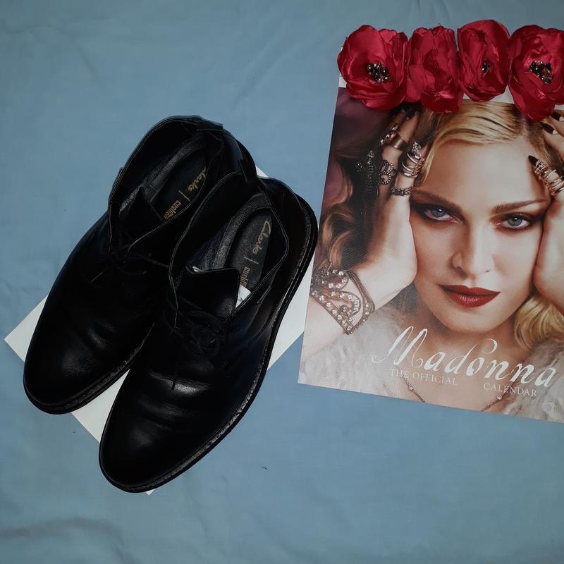 Uomo Clarks Stivali Neri Pelle 42.5