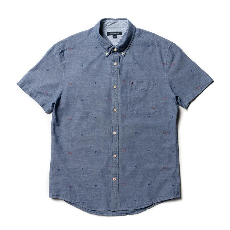 Uomo Tommy Hilfiger Camicia Blu Navy  L
