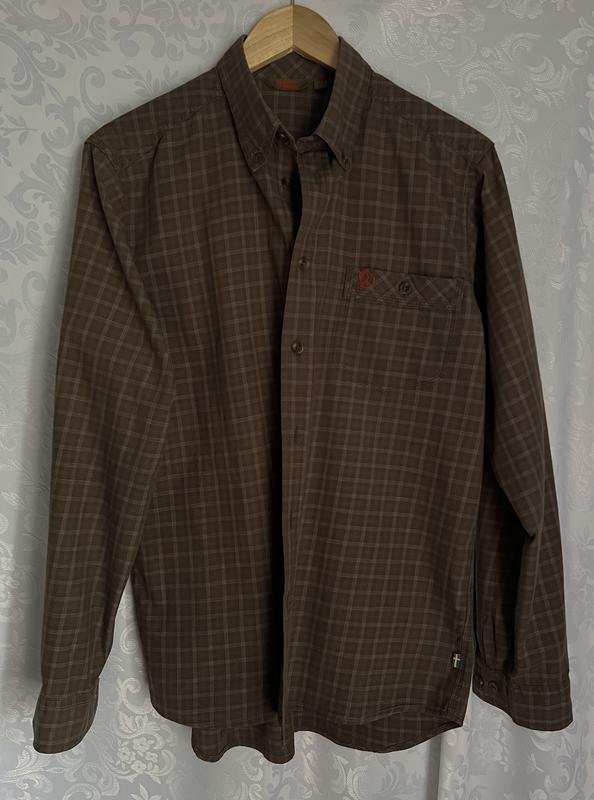 Homme Fjällräven Chemise Marron Coton M
