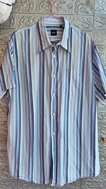 Men Boss Shirt White Cotton XL