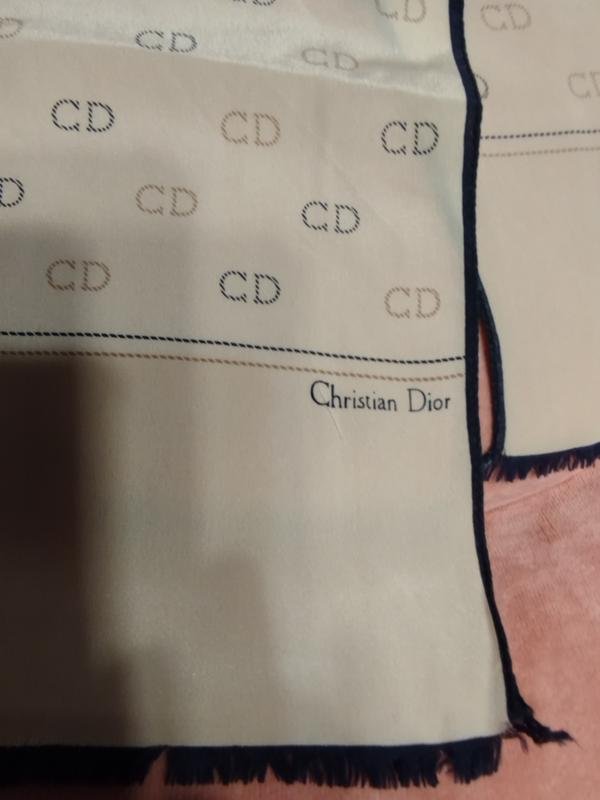 Christian Dior Schal Elfenbein Seide