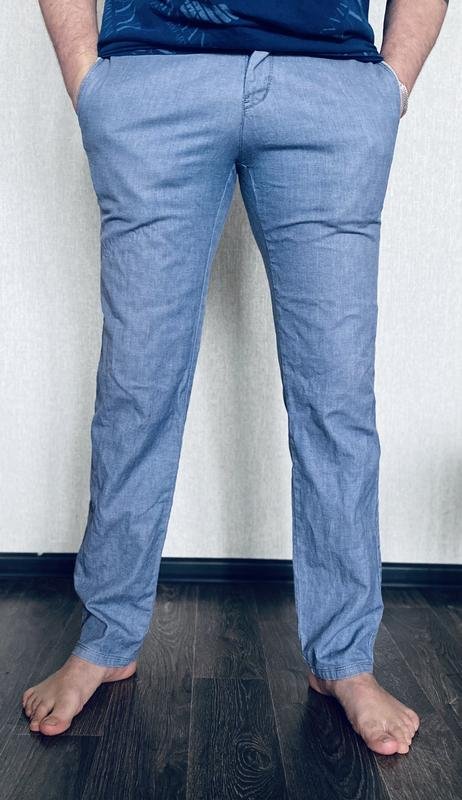 Homme Hugo Boss Pantalon Bleu Coton M