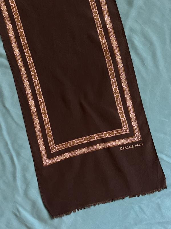 Женский Celine Шарф Коричневый Шелк