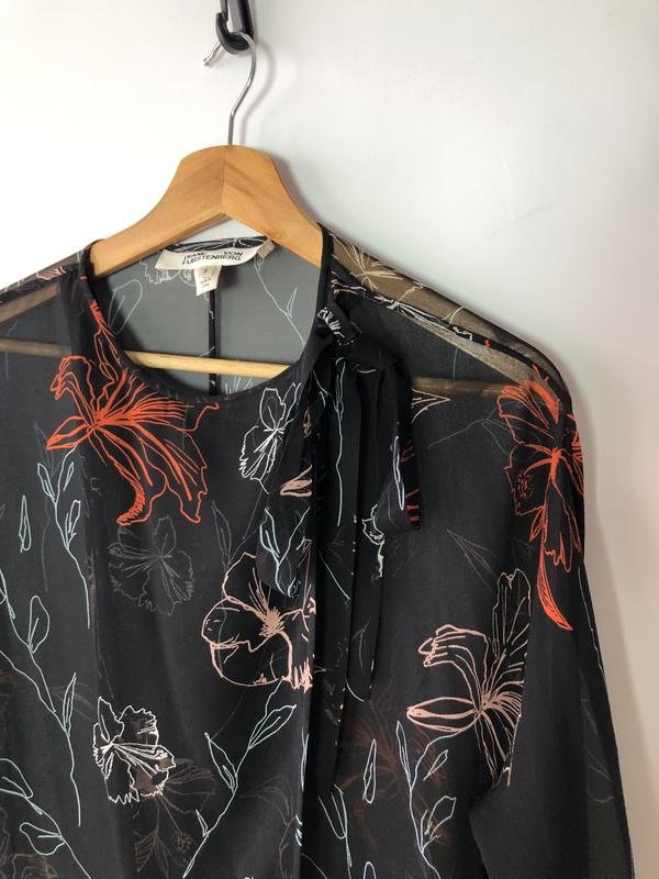 Damen Diane Von Furstenberg Bluse Schwarz Chiffon