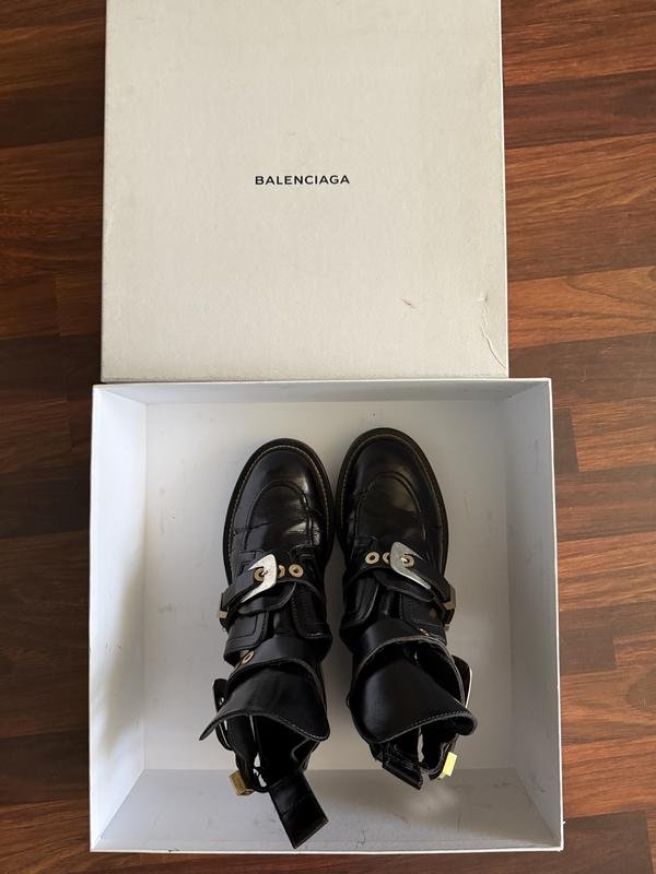 Damen Balenciaga Stiefel Schwarz Leder 40