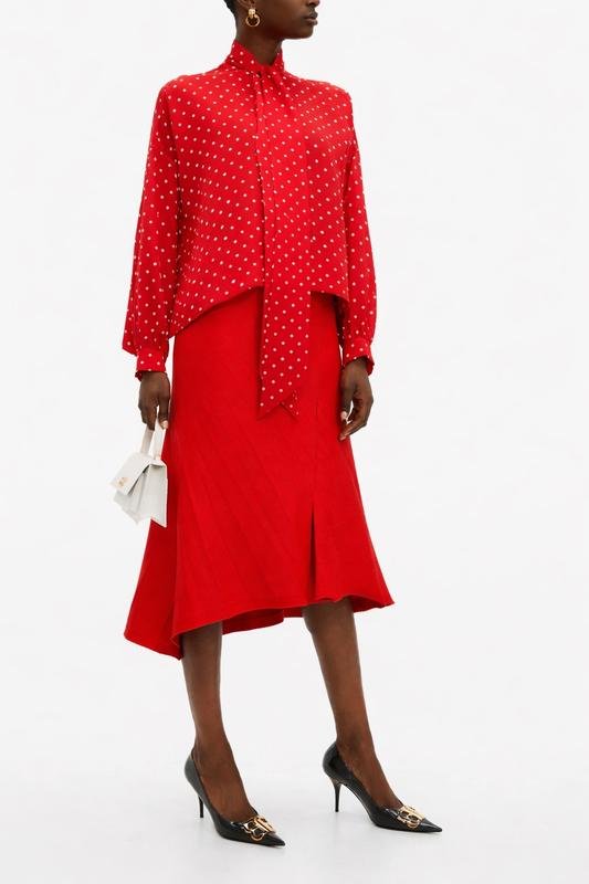 Damen Balenciaga Rock Rot Wolle 38