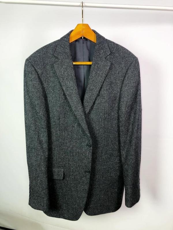 Мужской Harris Tweed Пиджак Серый Шерсть 48